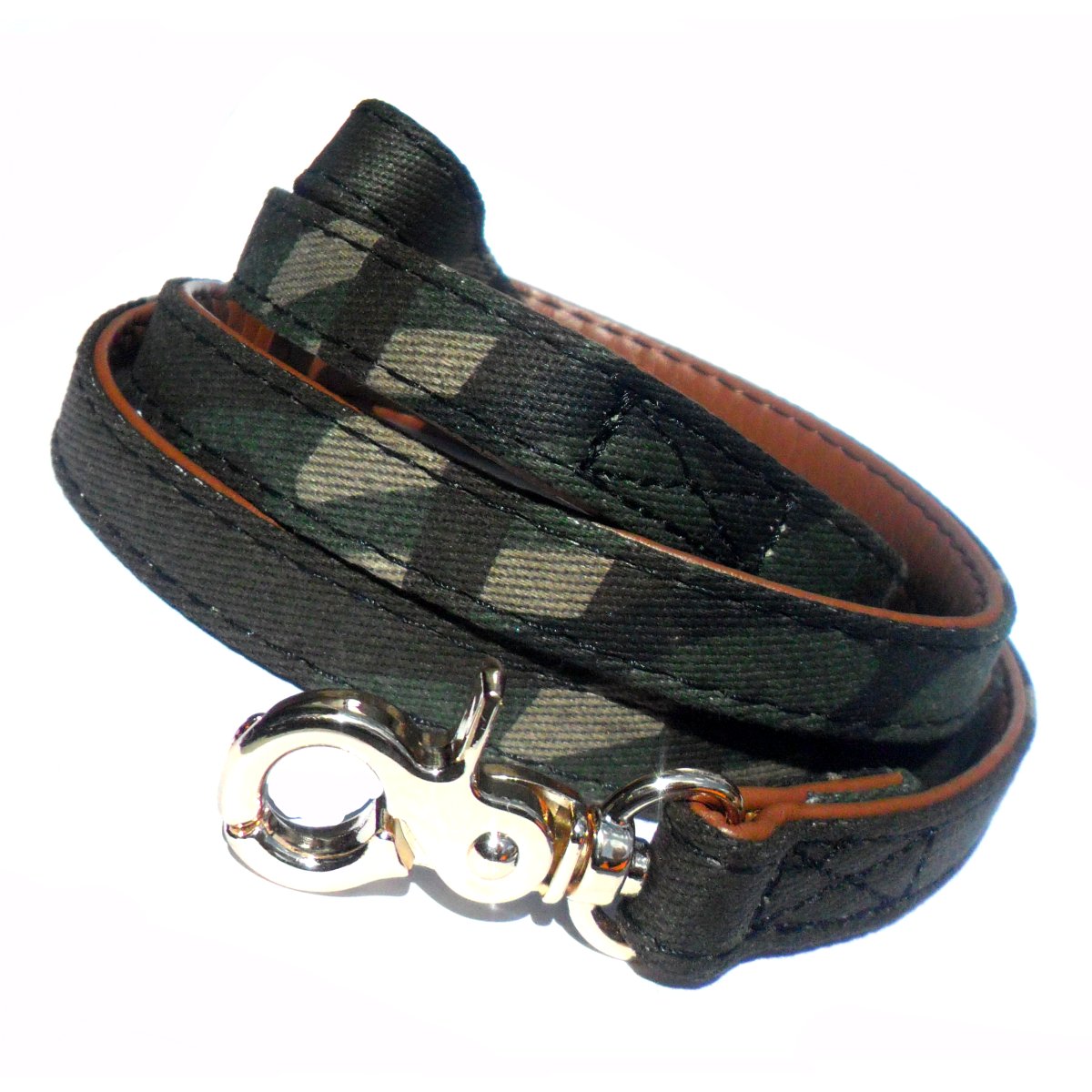 Tissu militaire et collier pour chien marron