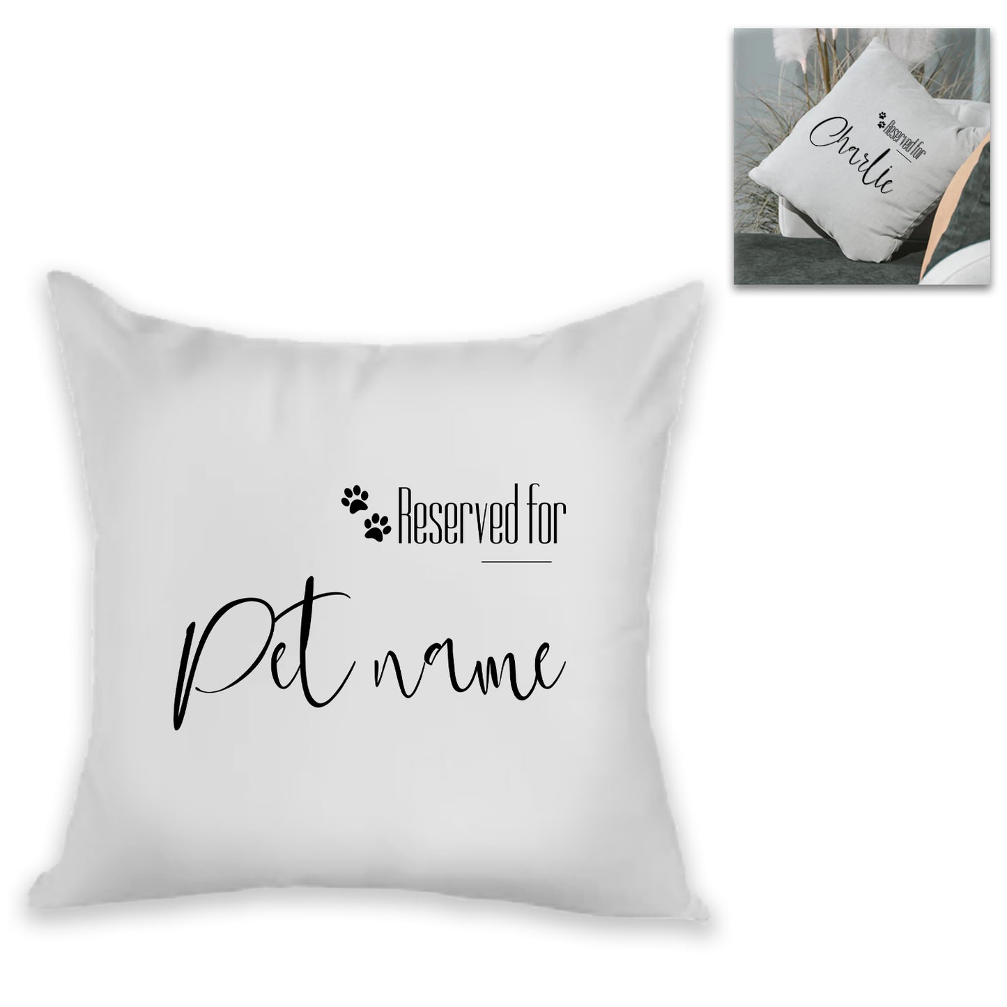 Personalised Cushion - Reserved for Pet Name Image 2