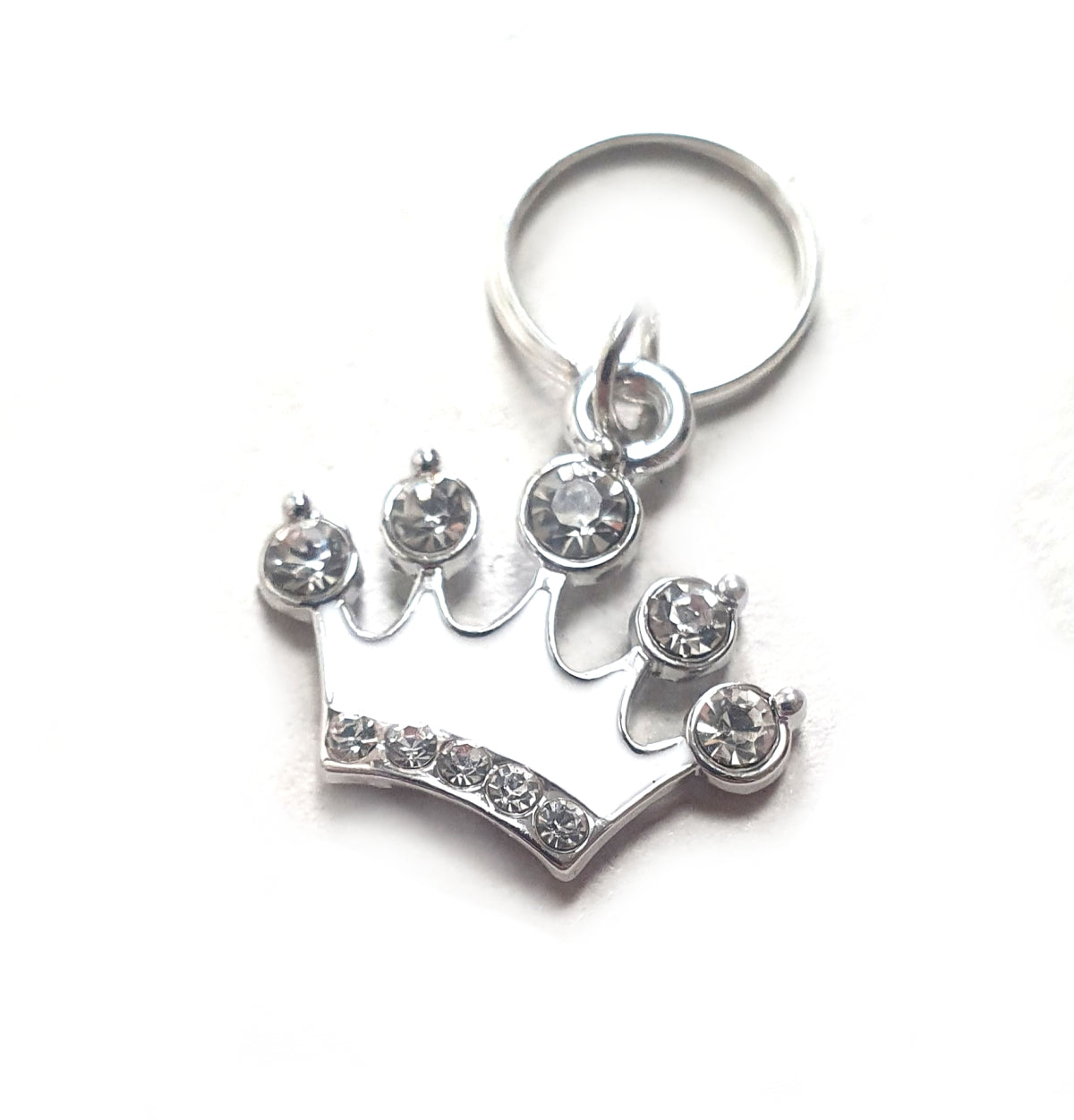 White Crown Small Pet Collar Charm