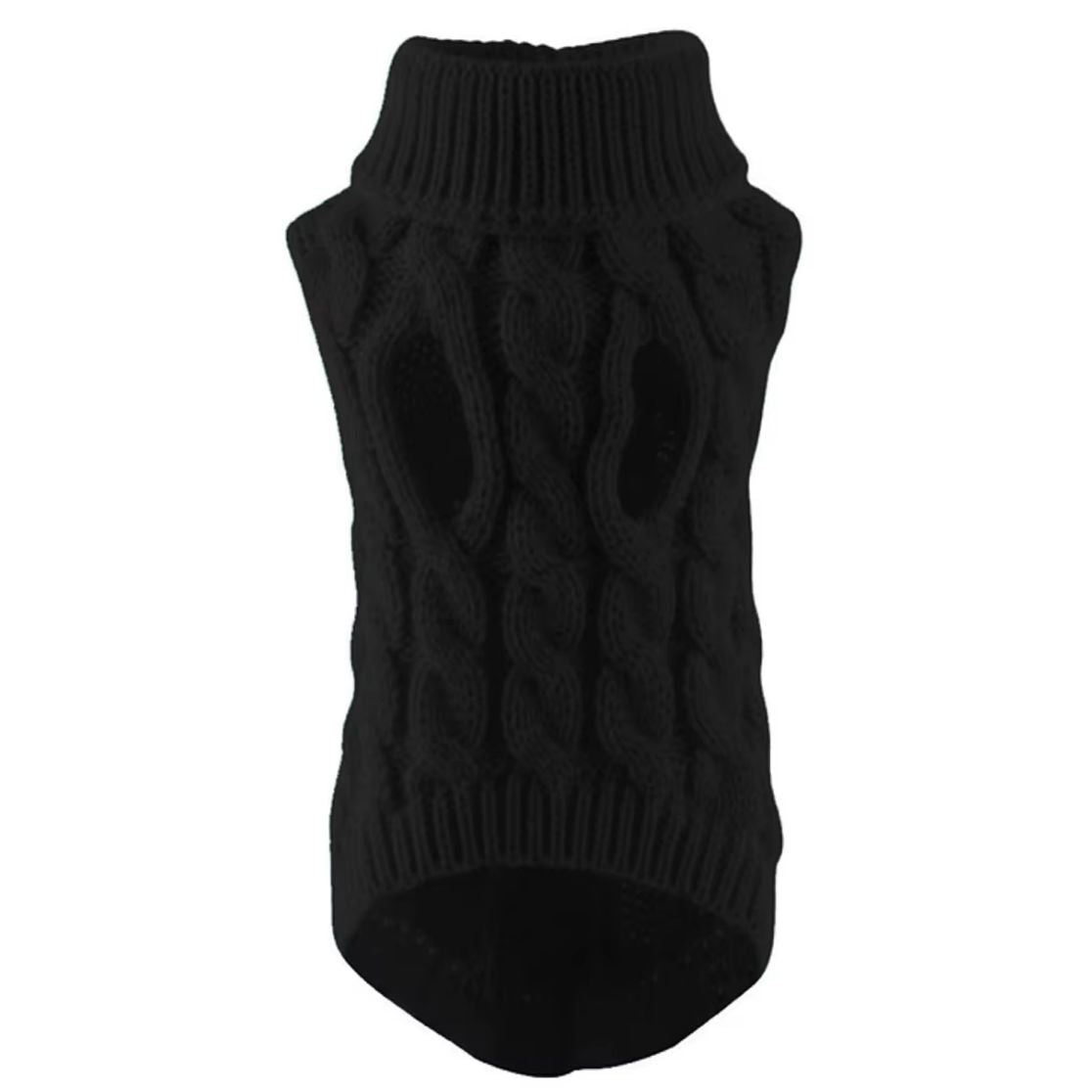Cable Knit Sphynx Cat Jumper Sweater - Black