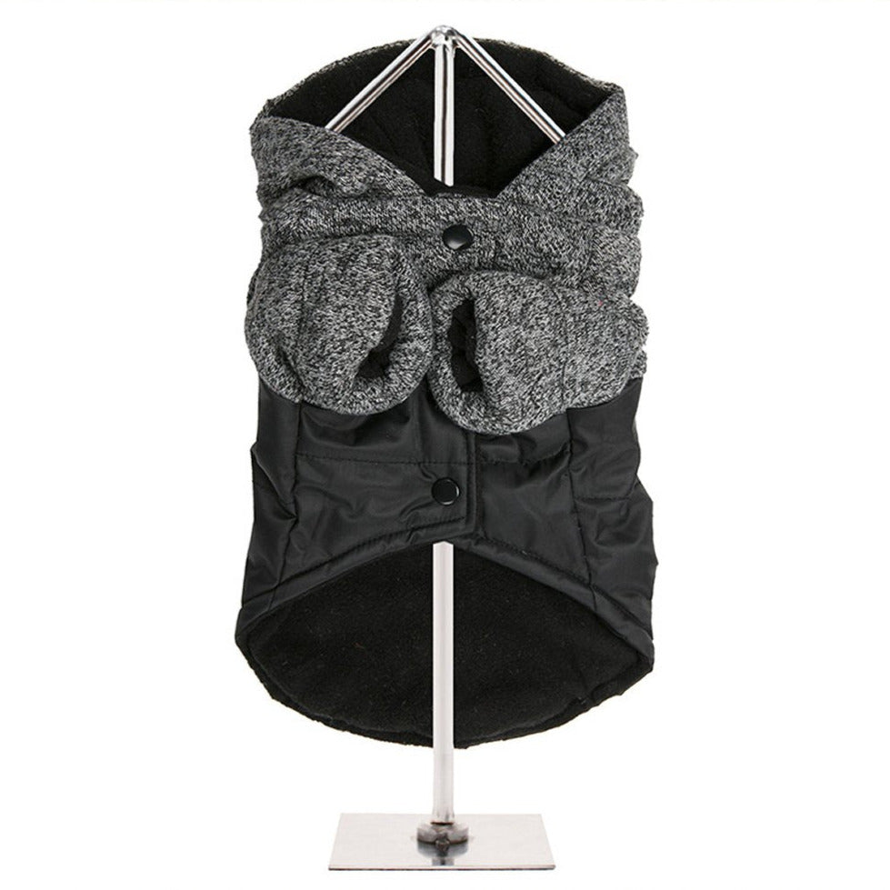 Dog Clothes Black & Grey Tweed Dog Coat - Prince & Princess Designer Petwear