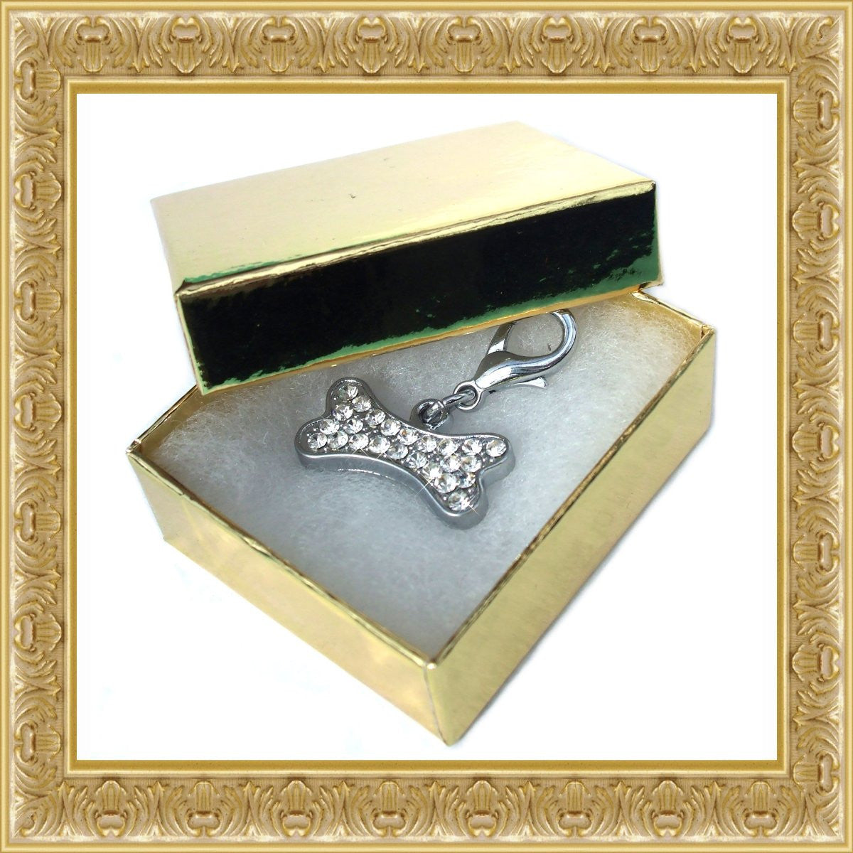 Charms Crystal Bone Pendant Charm - Prince & Princess Designer Petwear