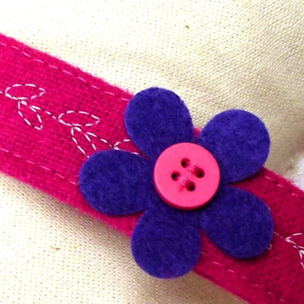 Dog Collars Pretty Flower Fuchsia Collar by Prediletto - Prince & Princess Designer Petwear