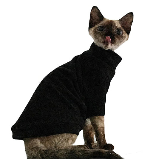 Sphynx Cat Fleece Sweater - Black Cat Jumpers | Clothes for Cats