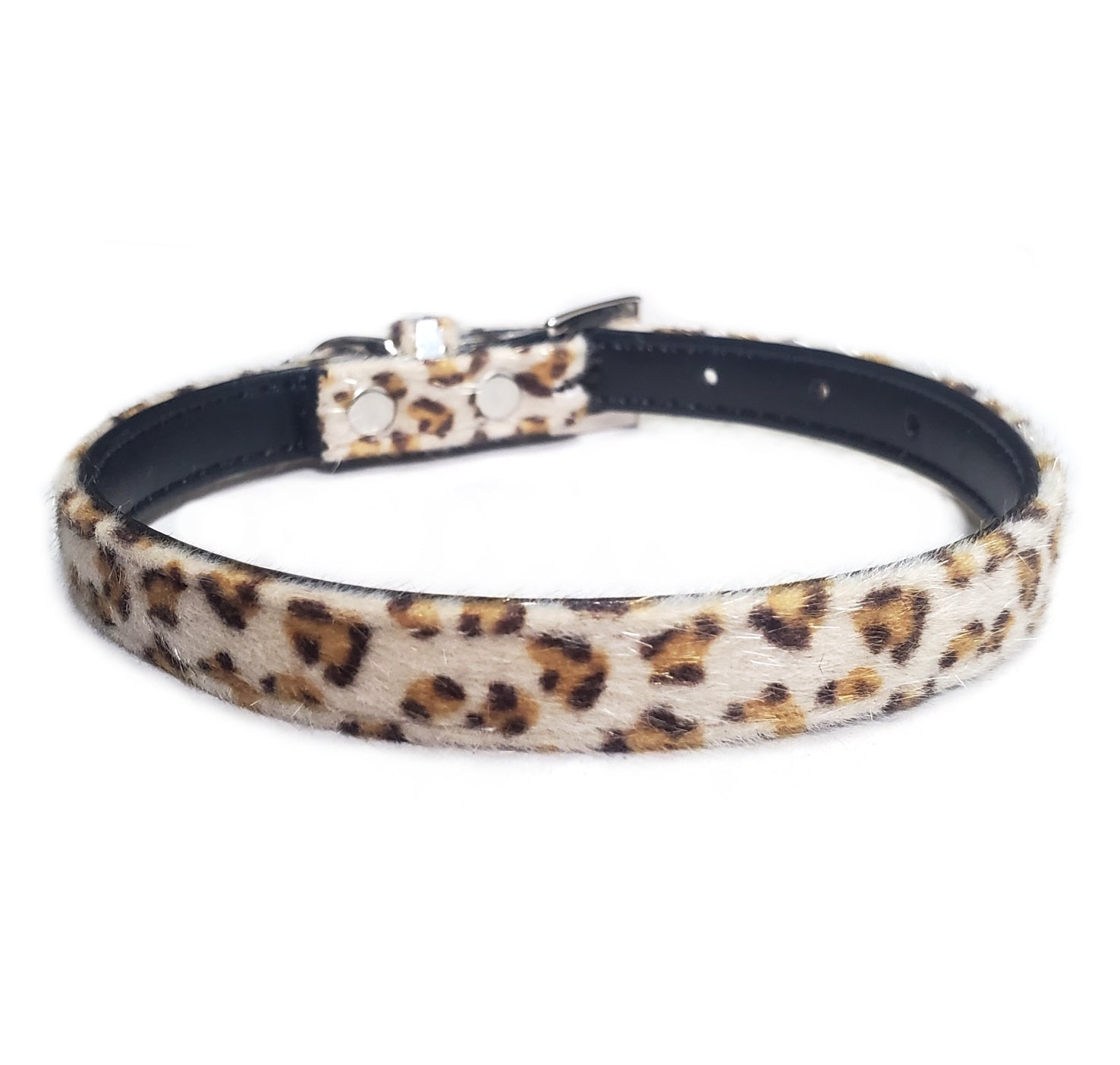 Furry Leopard Dog Collars Prince & Princess Petwear Prince