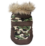 Army Camo Quilted Dog Parka Coat