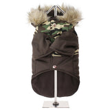 Army Camo Quilted Dog Parka Coat