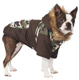 Army Camo Quilted Dog Parka Coat