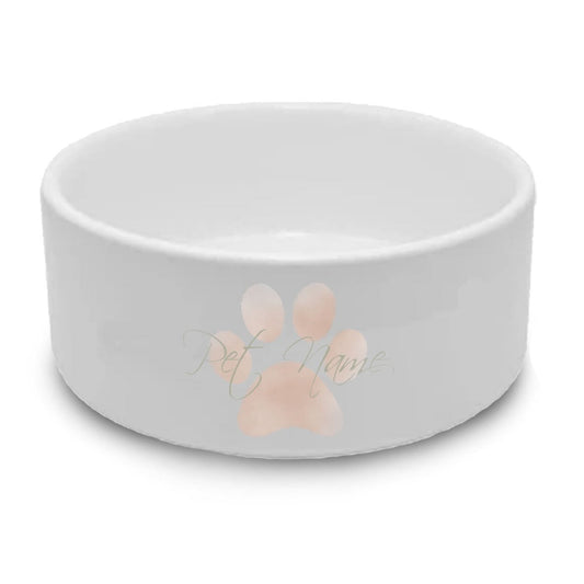 Personalised Dog Bowl with Paw Print Design Image 1