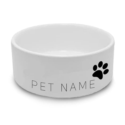 Personalised Dog Bowl with Name and Paw Print Image 1