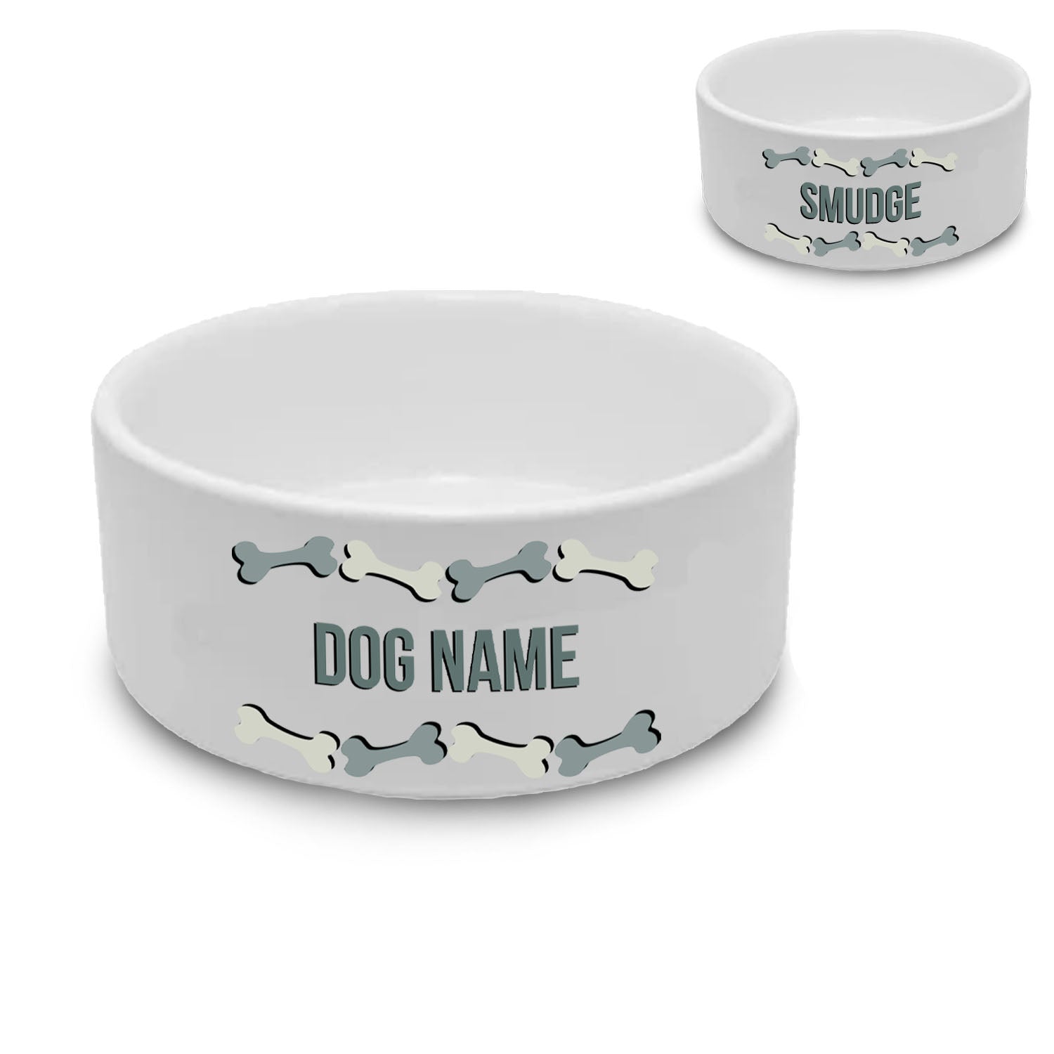 Personalised Dog Bowl with Bone Design Prince Princess Petwear