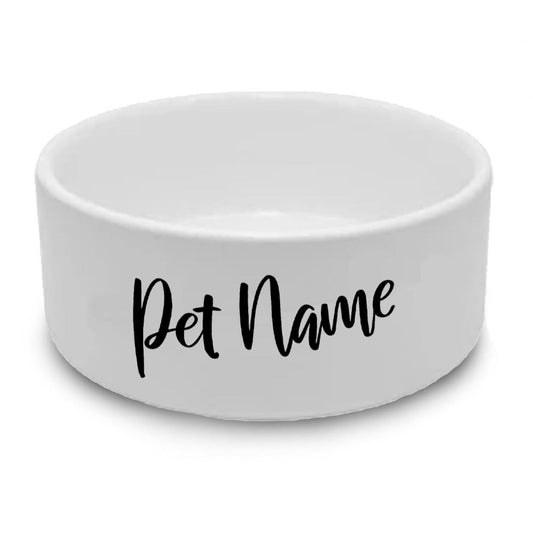 Personalised Cat Bowl with Slanted Name Image 1