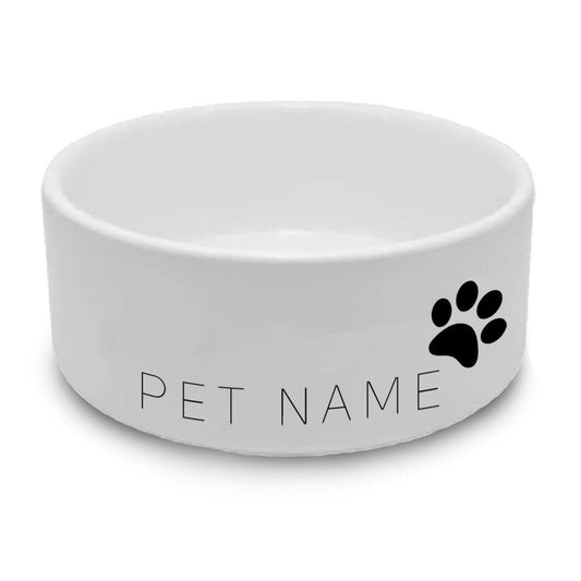 Personalised Cat Bowl with Name and Paw Print Image 1