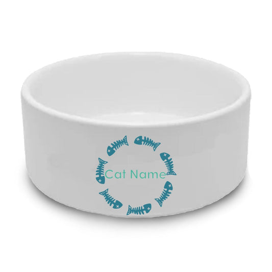 Personalised Cat Bowl with Fish Design Image 1