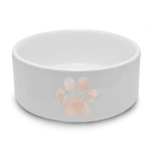 Personalised Small Pet Bowl with Paw Print Design Image 1