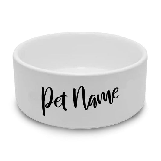 Personalised Small Pet Bowl with Slanted Name Image 1