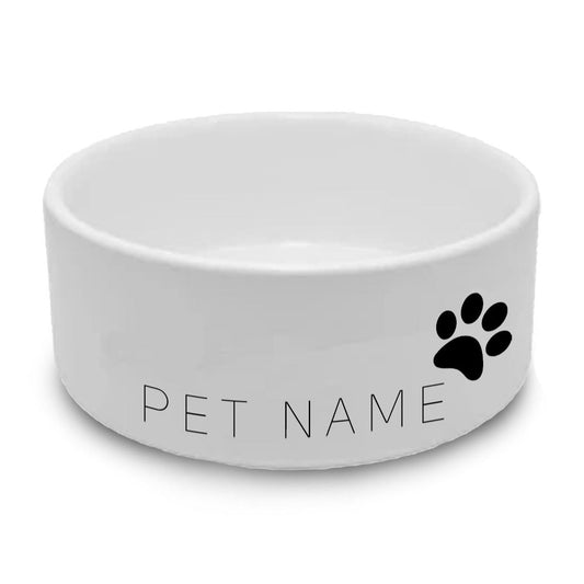 Personalised Small Pet Bowl with Name and Paw Print Image 1