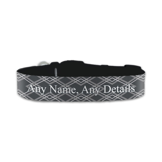 Personalised Small Dog Collar with Dark Deco Background Image 1