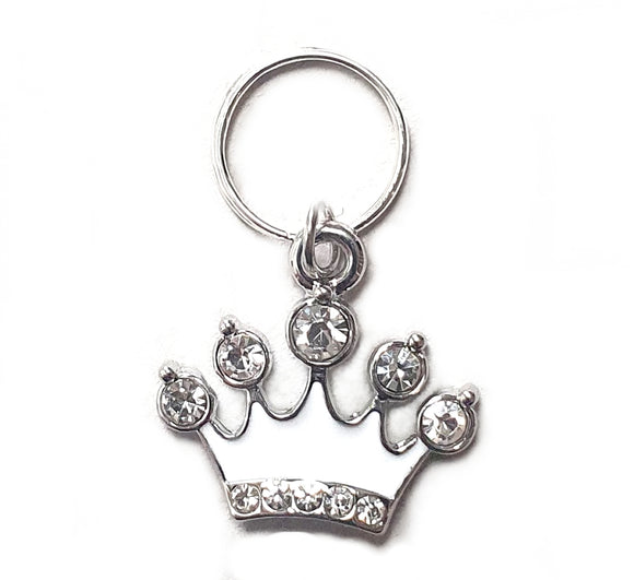 White Crown Small Pet Collar Charm