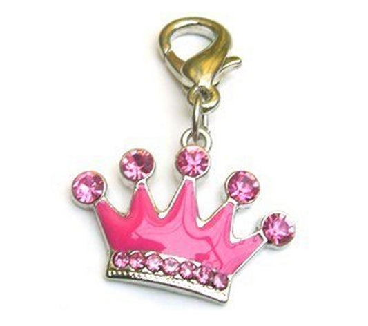 Charm para collar de mascota con corona de princesa