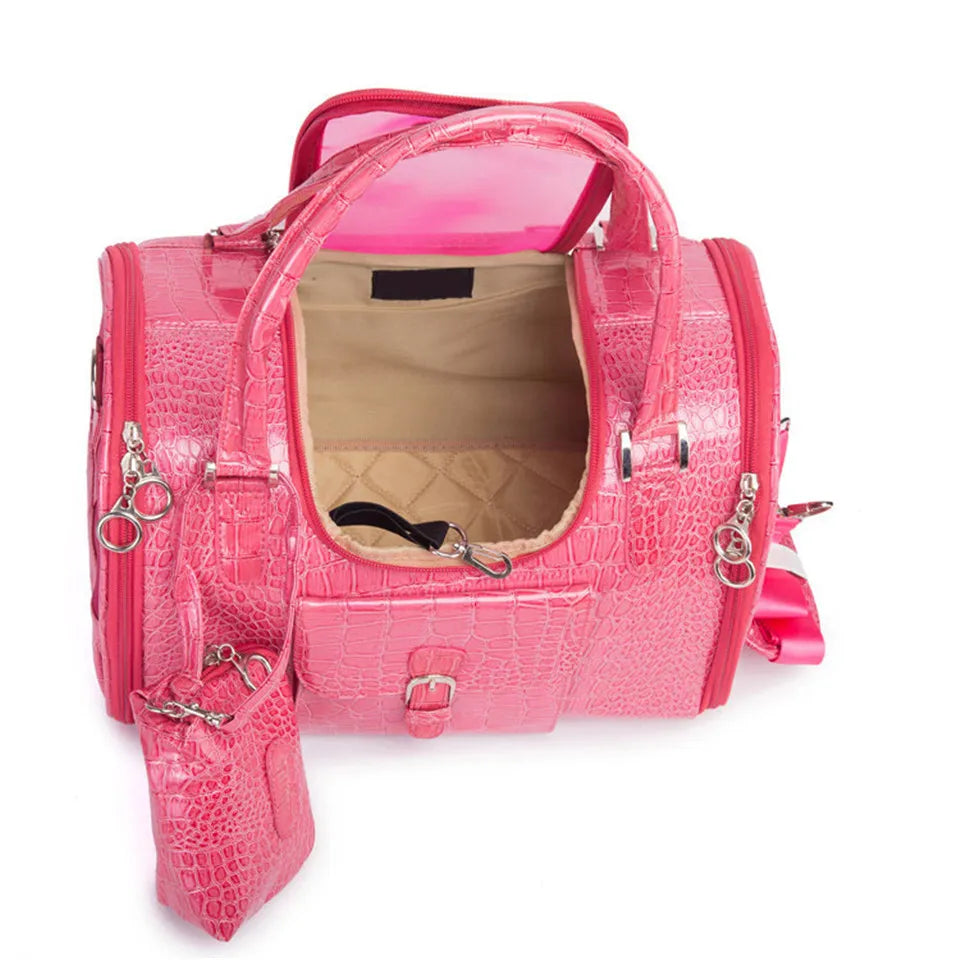 Croc Pet Dog Cat Travel Carrier - Pink
