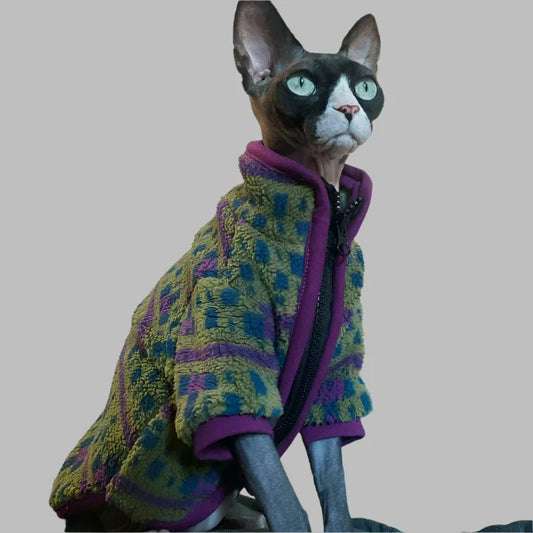 The Emperor Sphynx Cat Zip-up Fleece Jacket