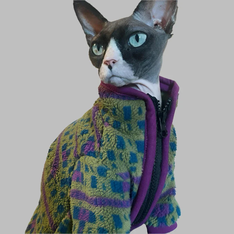 The Emperor Sphynx Cat Zip-up Fleece Jacket