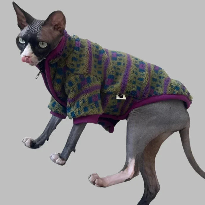 The Emperor Sphynx Cat Zip-up Fleece Jacket