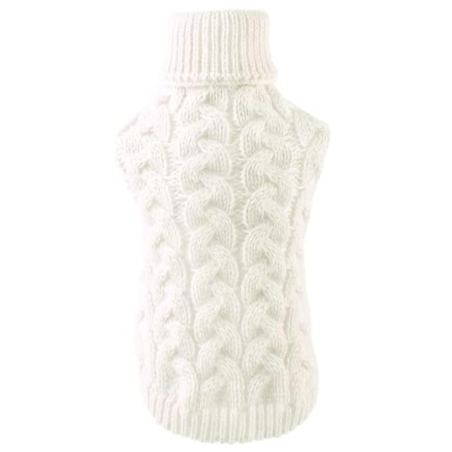 Cable Knit Sphynx Cat Jumper Sweater - Cream