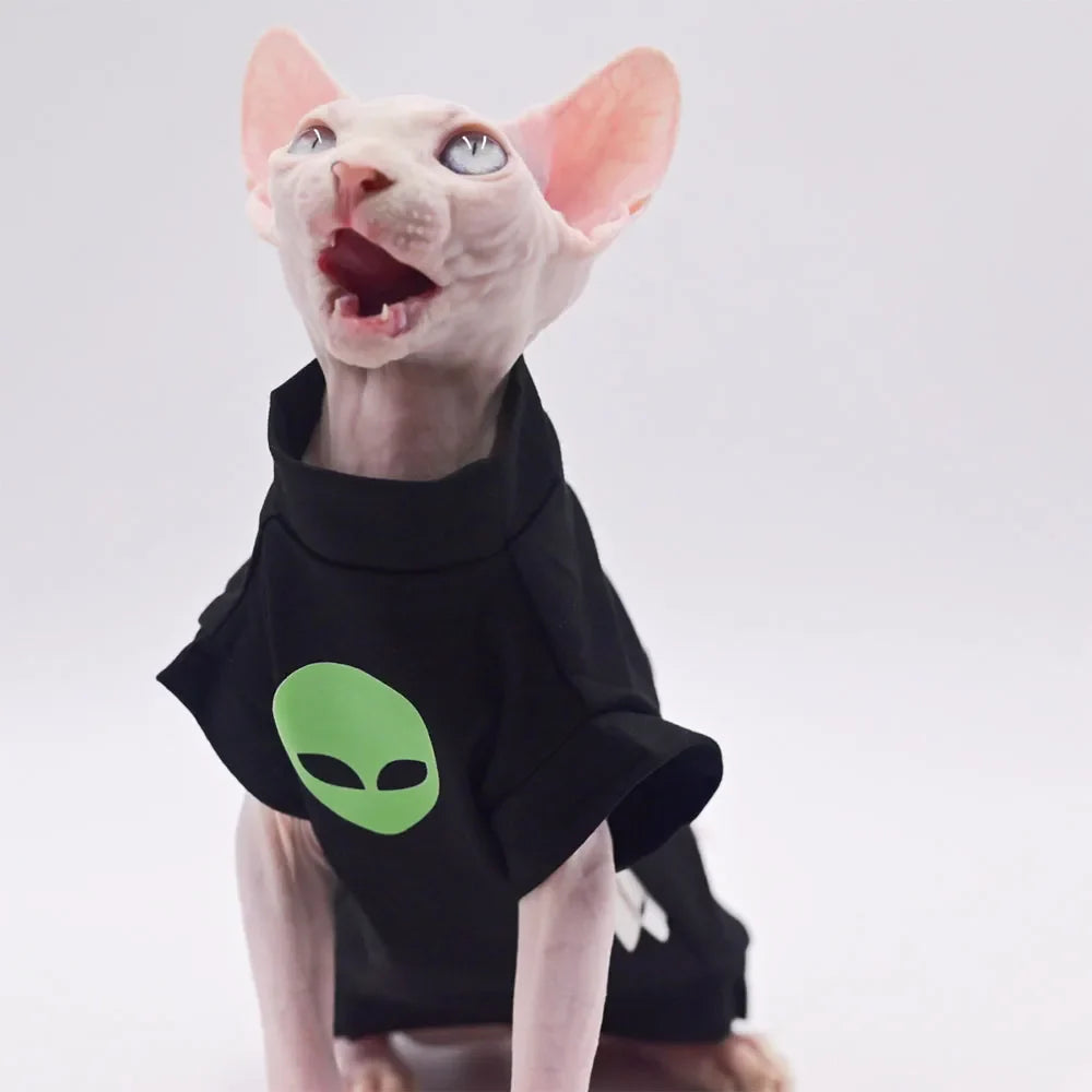Alien Sphynx Cat T-Shirt - Black