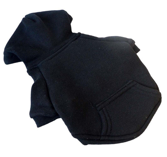 Sweatshirt Style Dog Hoody - Black 14"