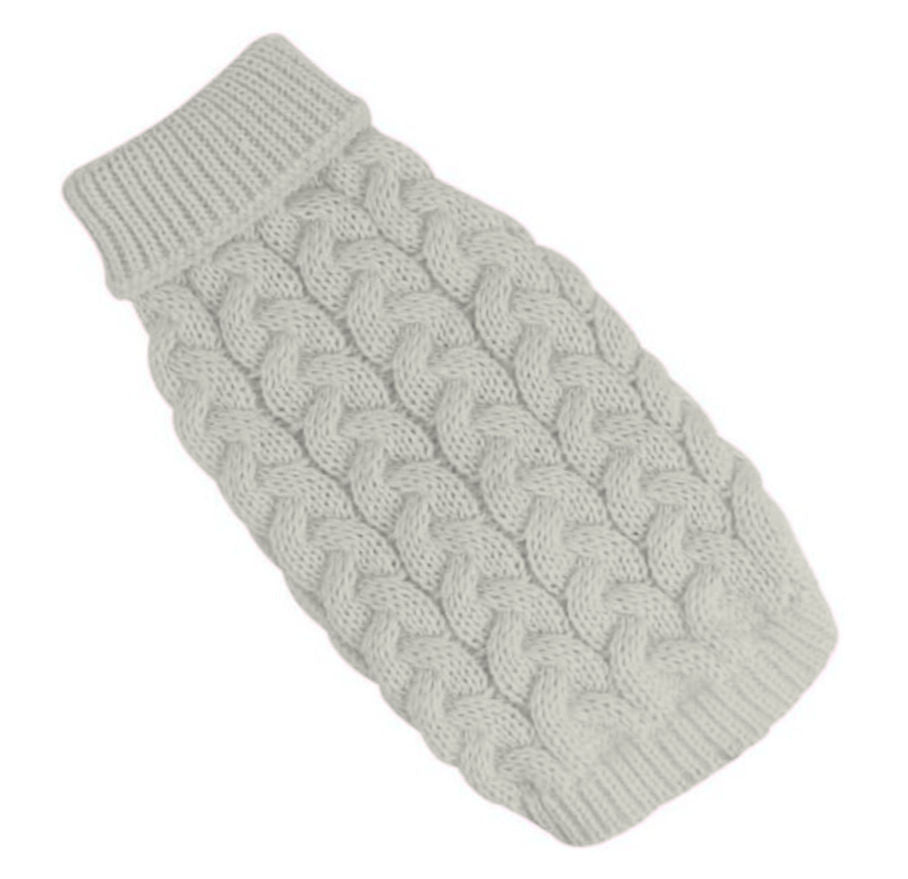 Cable Knit Sphynx Cat Jumper Sweater - Cream