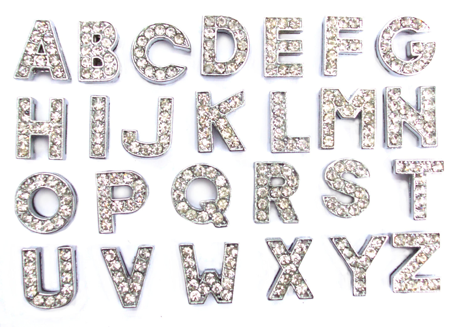 Silver Crystal Slider Letters - 10mm