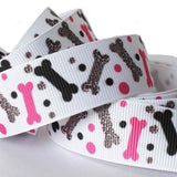 Bones / Pawprint Grosgrain Ribbon