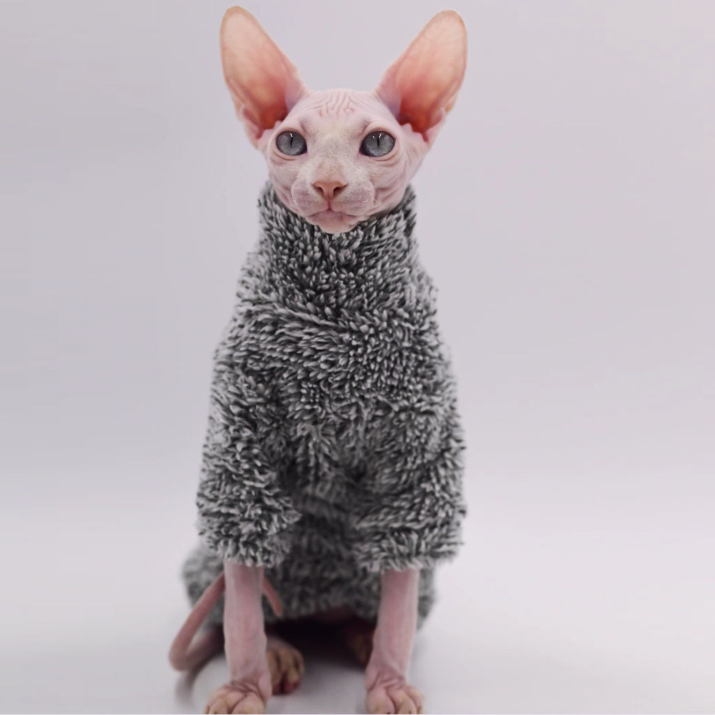 Sphynx Cat Fleece - Sherpa Grey