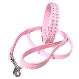 Dog Collar & Lead Sets 2-Row Dog Collar Lead Set - Baby Pink - Prince & Princess Designer Petwear 