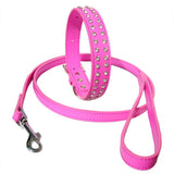 Dog Collar & Lead Sets 2-Row Dog Collar Lead Set - Hot Pink - Prince & Princess Designer Petwear 