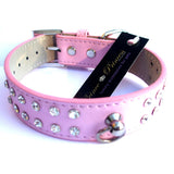 Dog Collar & Lead Sets Diamante Dog Collar Lead Set - Baby Pink - Prince & Princess Designer Petwear 