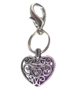 Filigree Heart Pet Dog Collar Charm