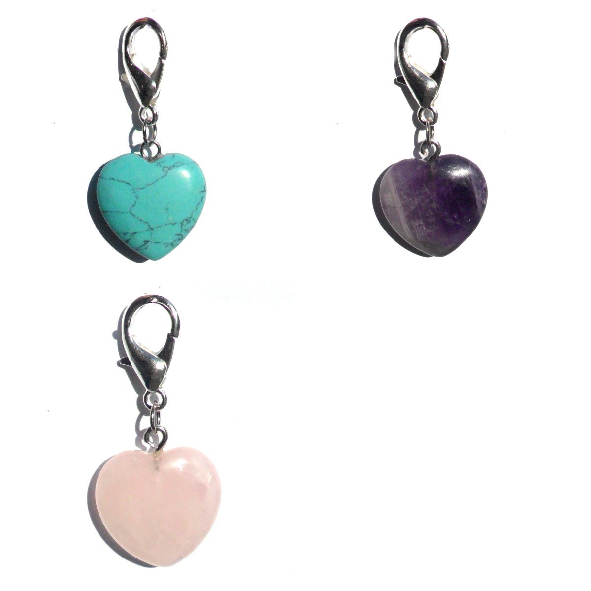 Charms Pet Gemstone Crystal Heart Charms - Prince & Princess Designer Petwear 
