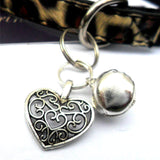 Charms Filigree Heart Bell Pet Charm - Prince & Princess Designer Petwear 