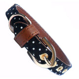 collars Polka Dot & Brown Fabric Dog Collar - Prince & Princess Designer Petwear 
