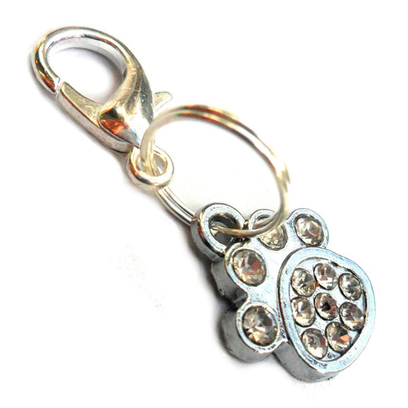 Charms Small Rhinestone Paw Pet Charm - Prince & Princess Designer Petwear 