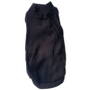 Sphynx Cat Ribbed Stretch Knit - Black