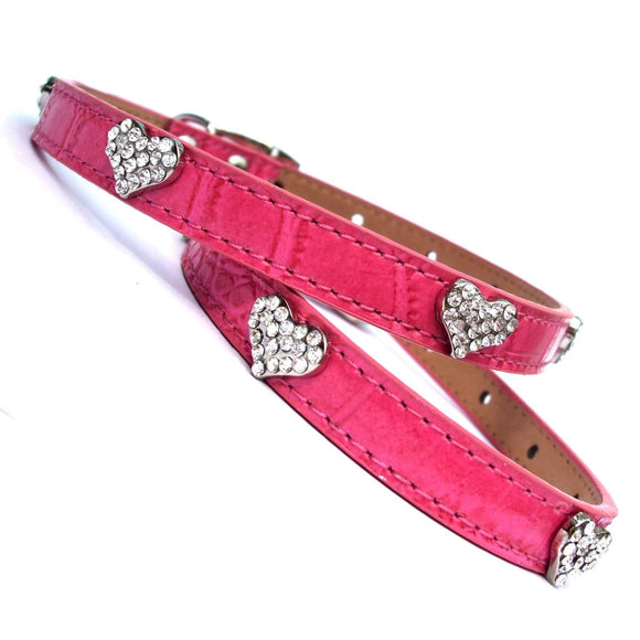 Dog Collars Sweet Hearts Croc Collar - Prince & Princess Designer Petwear 