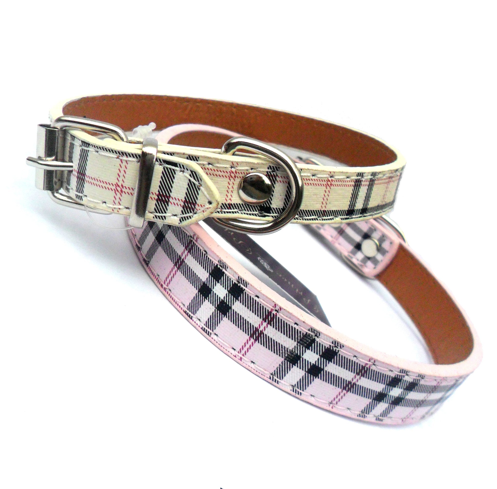 Pink burberry shop dog collar