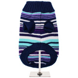 Striped Knitted Dog Jumper Cardigan - Purple
