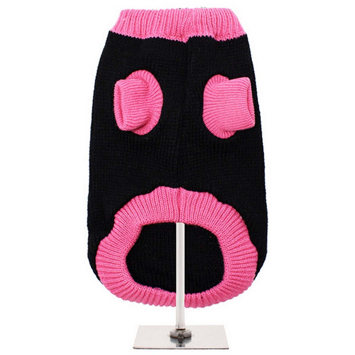 Knitted Dog Jumper Cardigan - Pink & Black