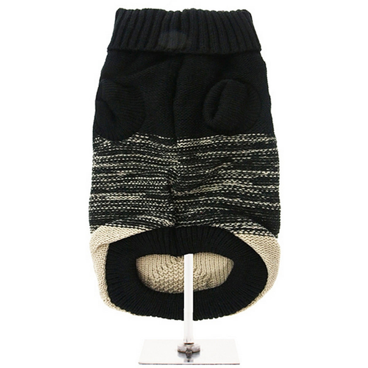 Designer Knitted Dog Jumper Black Beige