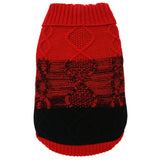 Designer Knitted Dog Jumper Red/Black